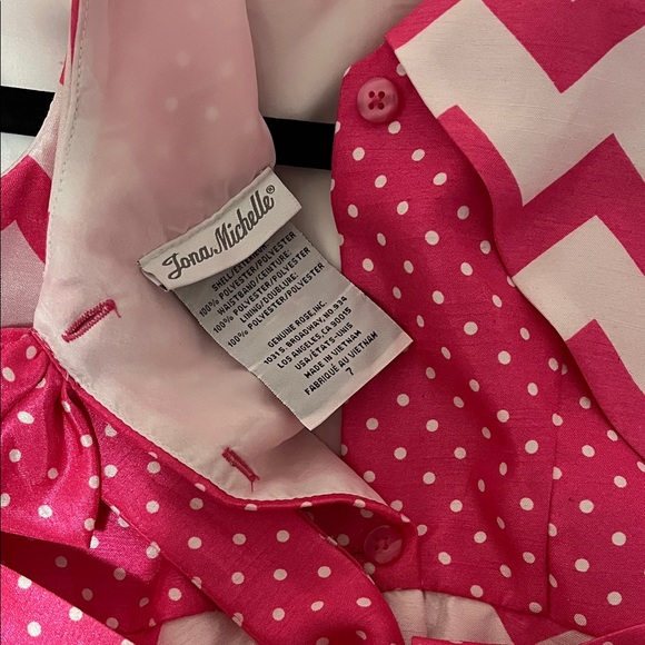 Jona Michelle Pink and White Chevron Dress - Picture 5 of 5